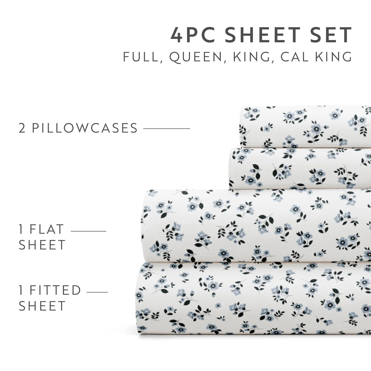 Ditsy Floral 4-Piece Patterned Sheet Set