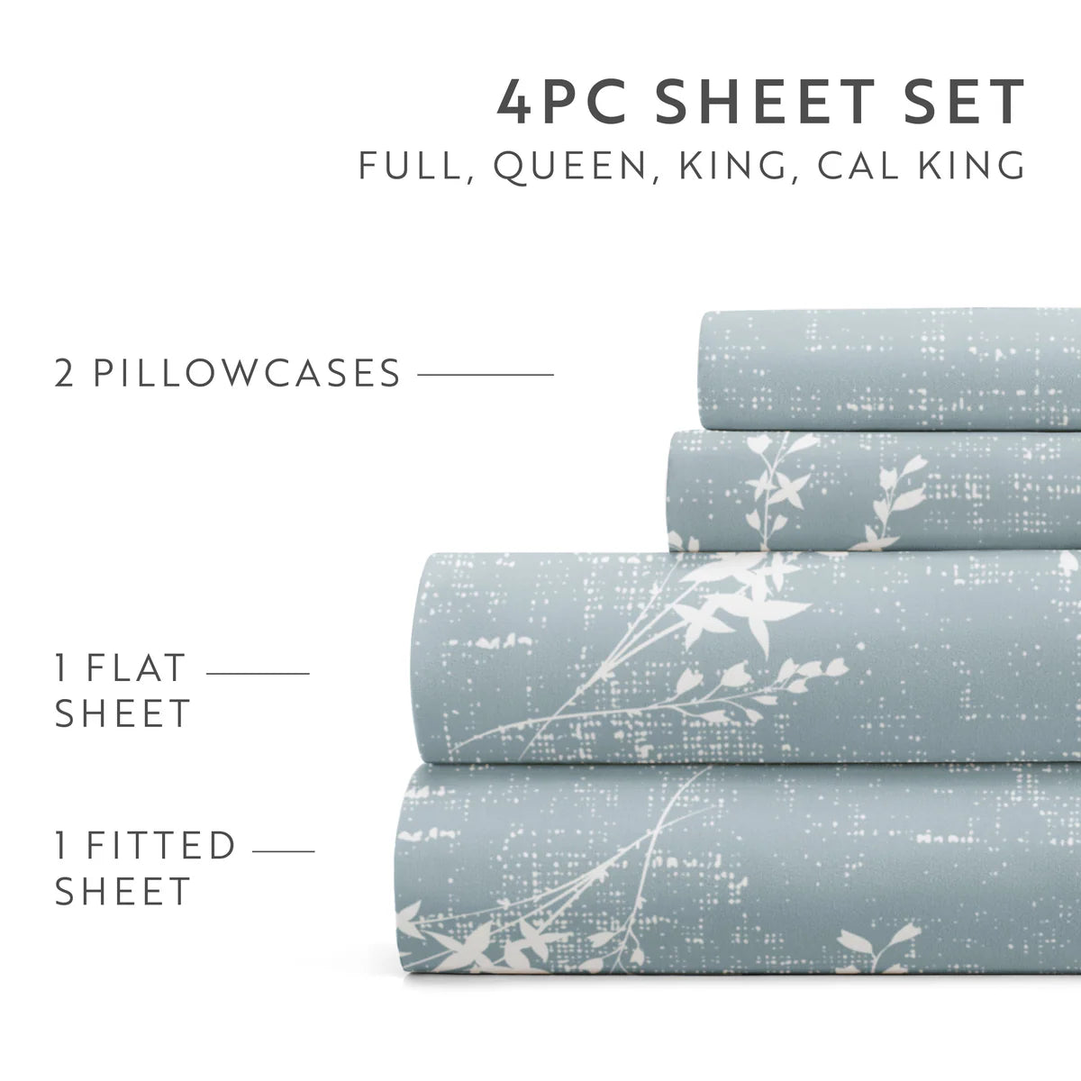 Distressed Willow 4-Piece Patterned Sheet Set