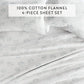 Flower Bunch 4-Piece 100% Cotton Flannel Sheet Set