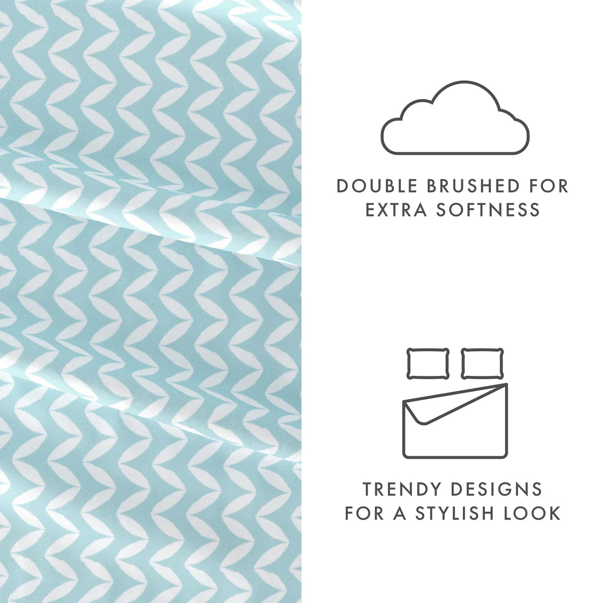 Puffed Chevron 4-Piece Patterned Sheet Set