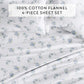 Rose Bunch 4-Piece 100% Cotton Flannel Sheet Set