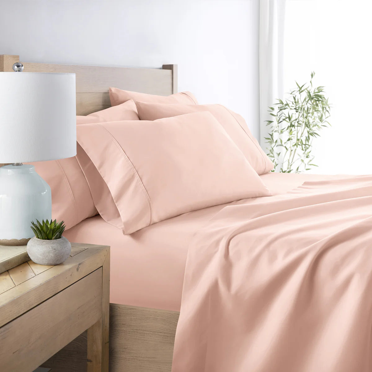 6-Piece Double Brushed Solid Sheet Set