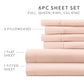 6-Piece Double Brushed Solid Sheet Set