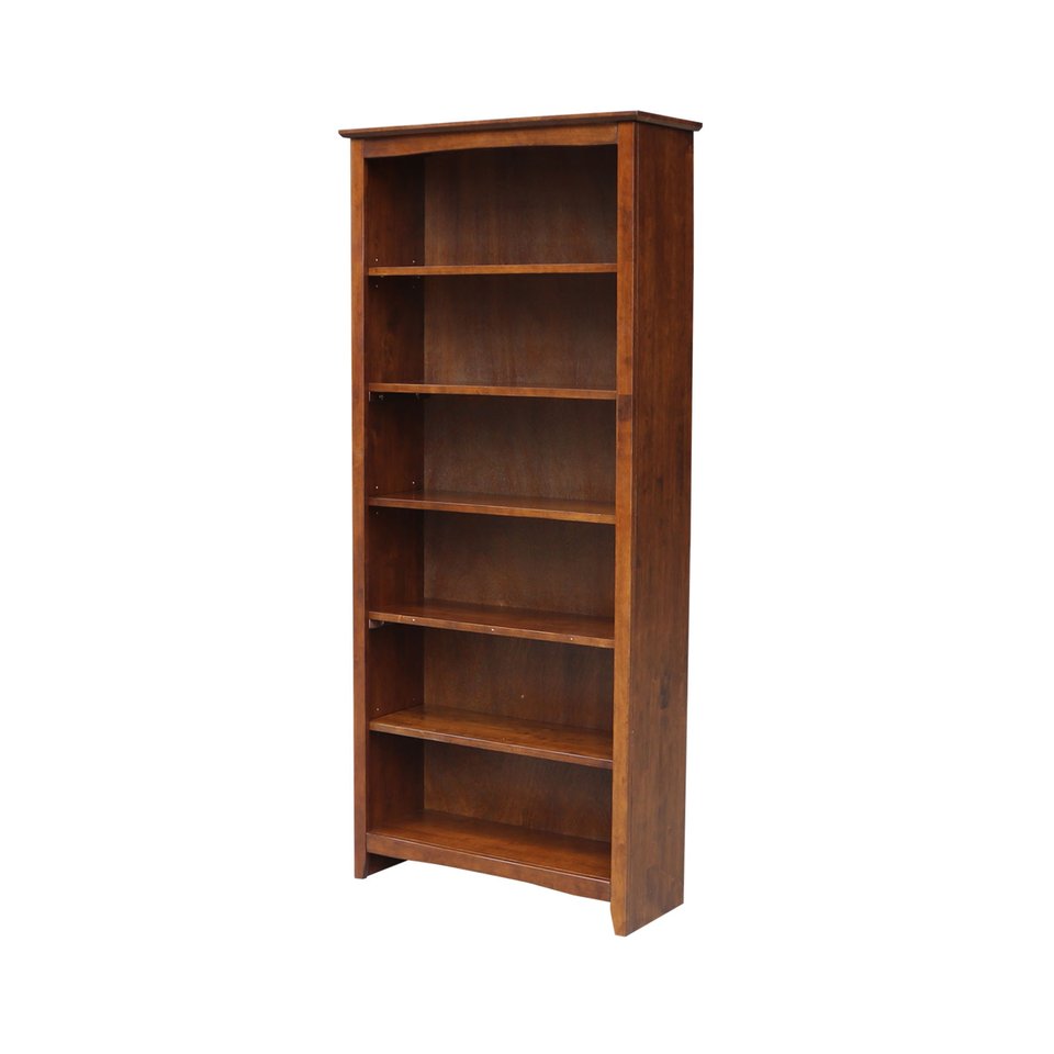 Home Accents - 72" H Shaker Bookcase in Espresso