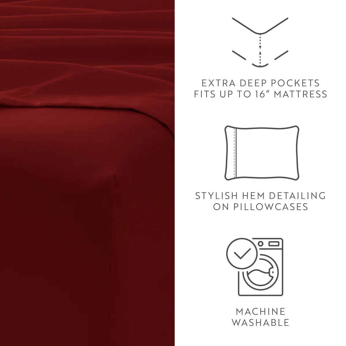 6-Piece Double Brushed Solid Sheet Set