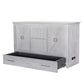 Universal Queen Size Wooden Cabinet Bed w/ Rattan Decor, USB Port, Drawer & 6-Inch Tri-fold Memory Foam Mattress - FREE SHIPPING !!!