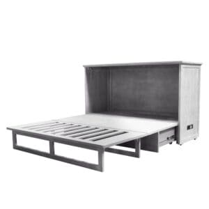 Kona Queen Size Wooden Cabinet Bed w/ Rattan Decor, USB Port, Drawer & 6-Inch Tri-fold Memory Foam Mattress - FREE SHIPPING !!!