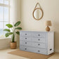 Kona Queen Size Wooden Cabinet Bed w/ Rattan Decor, USB Port, Drawer & 6-Inch Tri-fold Memory Foam Mattress - FREE SHIPPING !!!