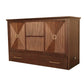 Universal Queen Size Wooden Cabinet Bed w/ Rattan Decor, USB Port, Drawer & 6-Inch Tri-fold Memory Foam Mattress - FREE SHIPPING !!!