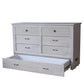 Kona Queen Size Wooden Cabinet Bed w/ Rattan Decor, USB Port, Drawer & 6-Inch Tri-fold Memory Foam Mattress - FREE SHIPPING !!!