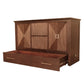 Universal Queen Size Wooden Cabinet Bed w/ Rattan Decor, USB Port, Drawer & 6-Inch Tri-fold Memory Foam Mattress - FREE SHIPPING !!!