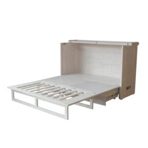 Kona Queen Size Wooden Cabinet Bed w/ Rattan Decor, USB Port, Drawer & 6-Inch Tri-fold Memory Foam Mattress - FREE SHIPPING !!!