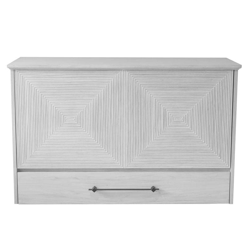 Fiji Queen Size Wooden Cabinet Bed w/ USB Port, Drawer & 6-Inch Tri-Fold Memory Foam Mattress - FREE SHIPPING !!!
