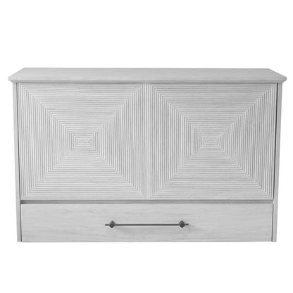 Fiji Queen Size Wooden Cabinet Bed w/ USB Port, Drawer & 6-Inch Tri-Fold Memory Foam Mattress - FREE SHIPPING !!!