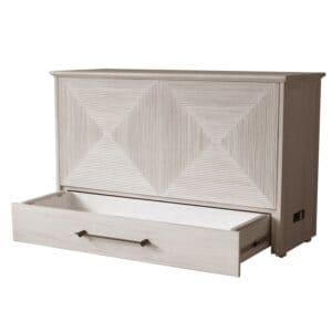 Fiji Queen Size Wooden Cabinet Bed w/ USB Port, Drawer & 6-Inch Tri-Fold Memory Foam Mattress - FREE SHIPPING !!!