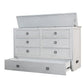 Kona Queen Size Wooden Cabinet Bed w/ Rattan Decor, USB Port, Drawer & 6-Inch Tri-fold Memory Foam Mattress - FREE SHIPPING !!!