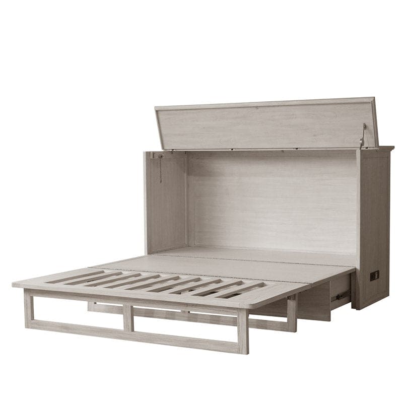 Fiji Queen Size Wooden Cabinet Bed w/ USB Port, Drawer & 6-Inch Tri-Fold Memory Foam Mattress - FREE SHIPPING !!!