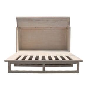 Key Largo Queen Size Wooden Cabinet Bed w/ Abaca Decor, USB Port, Drawer & 6-Inch Tri-fold Memory Foam Mattress - FREE SHIPPING !!!