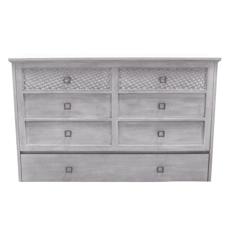 Kona Queen Size Wooden Cabinet Bed w/ Rattan Decor, USB Port, Drawer & 6-Inch Tri-fold Memory Foam Mattress - FREE SHIPPING !!!