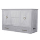 Universal Queen Size Wooden Cabinet Bed w/ Rattan Decor, USB Port, Drawer & 6-Inch Tri-fold Memory Foam Mattress - FREE SHIPPING !!!