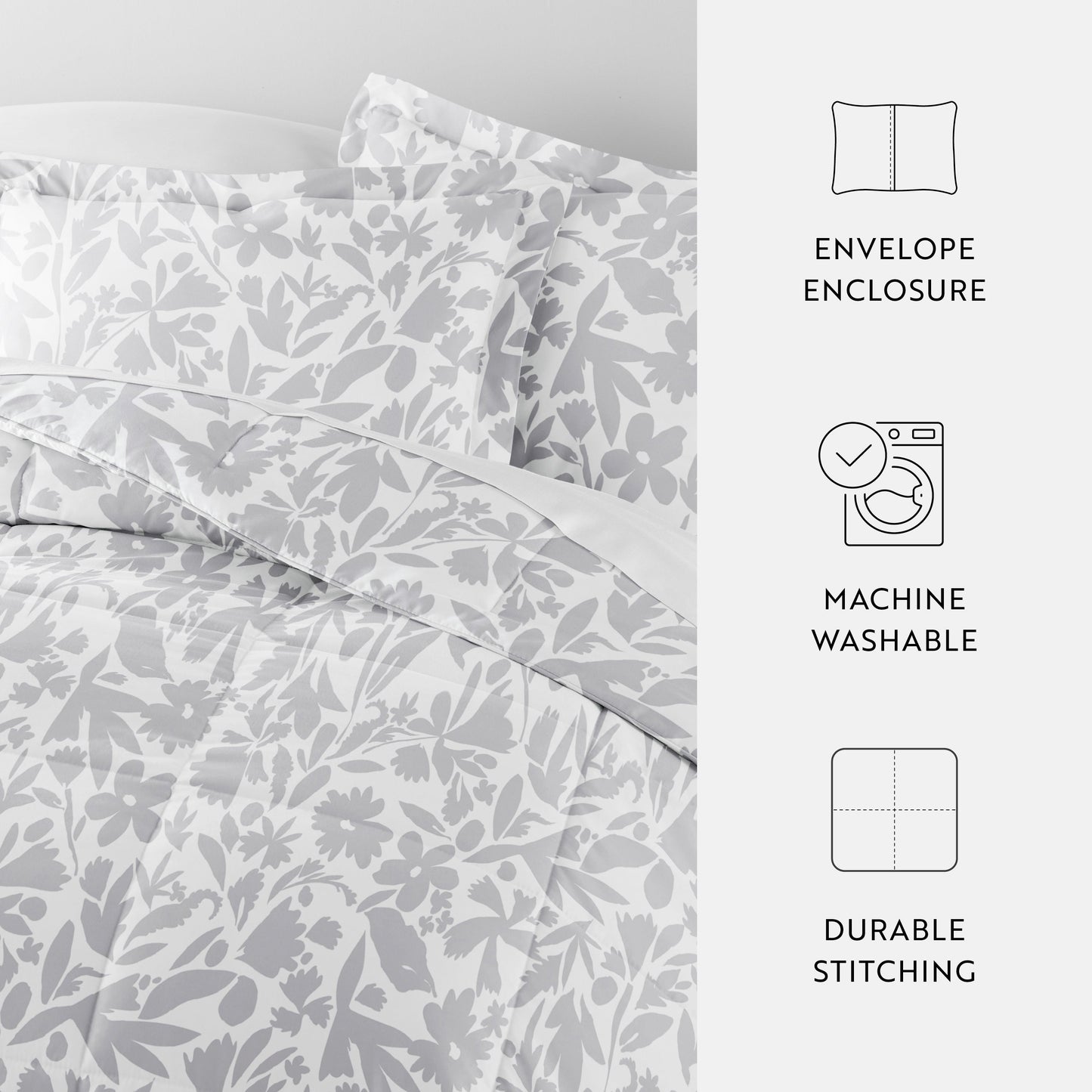 Abstract Garden Patterned Down-Alternative Comforter Set