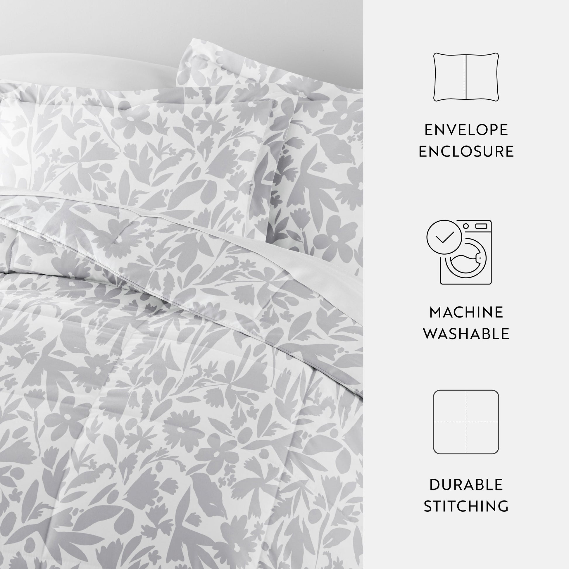 Abstract Garden Patterned Down-Alternative Comforter Set