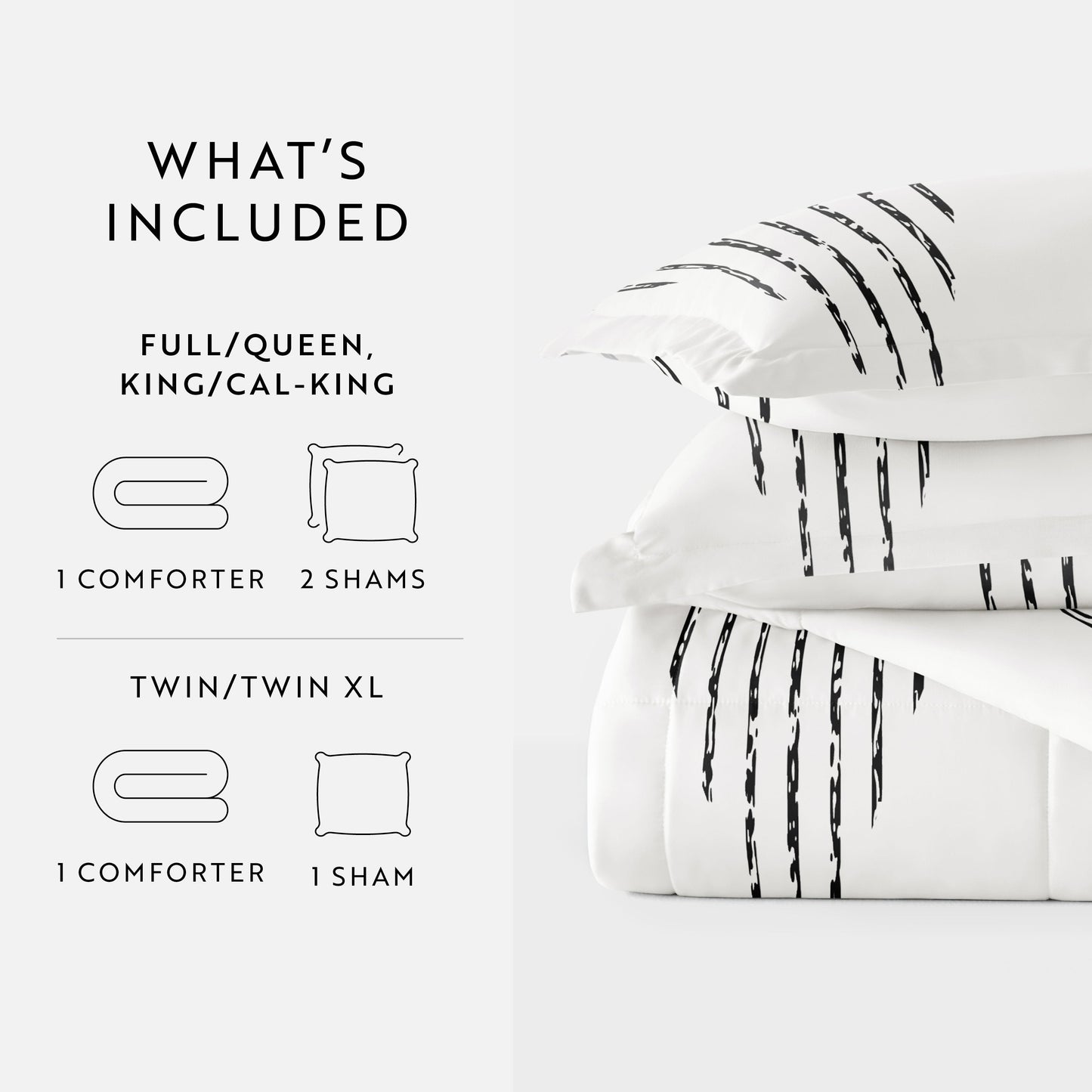 Diamond Stripe Patterned Down-Alternative Comforter Set