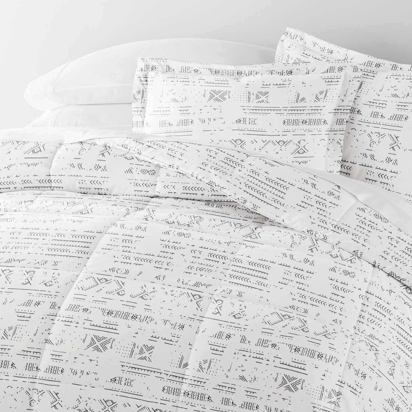 Distressed Field Patterned Down-Alternative Comforter Set