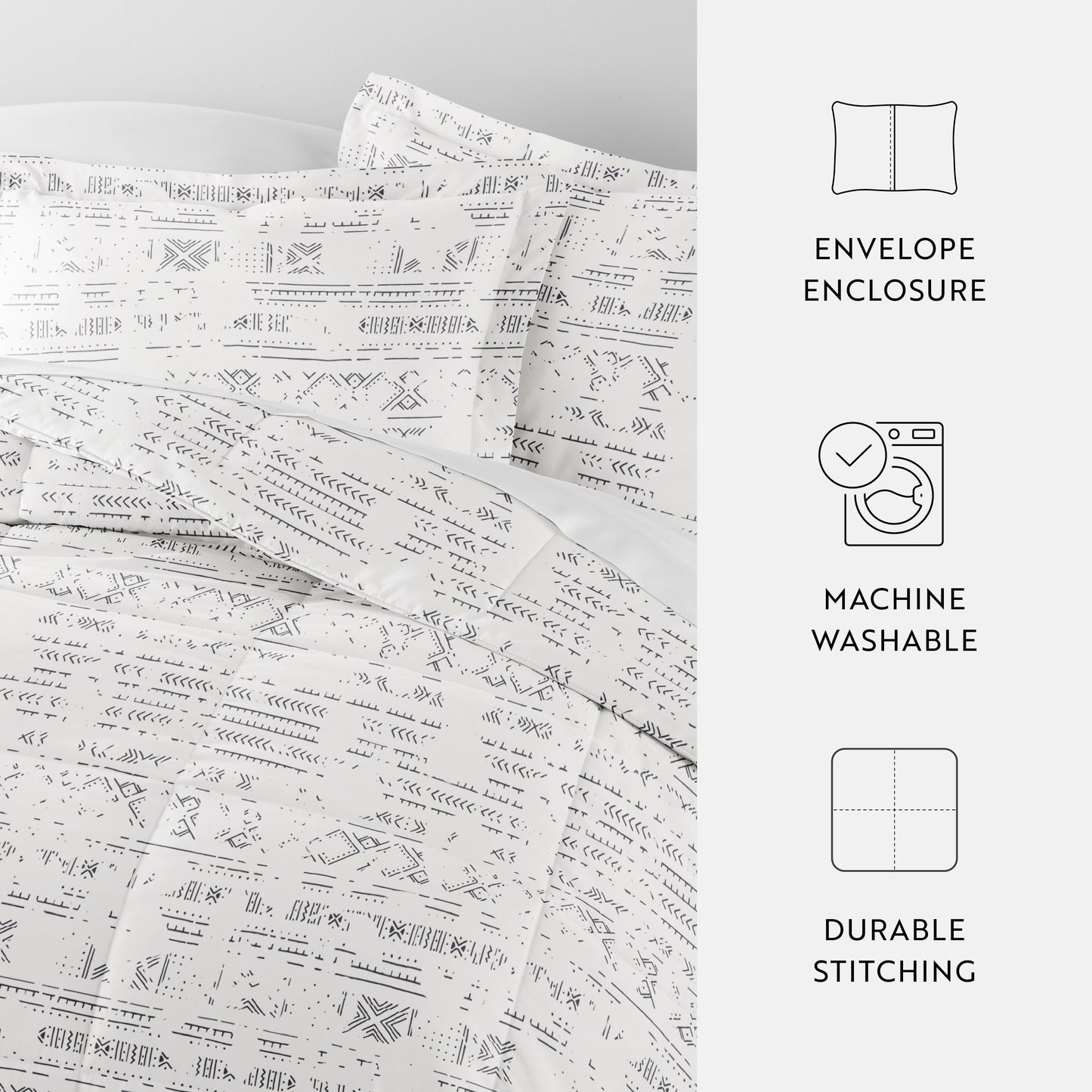 Distressed Field Patterned Down-Alternative Comforter Set