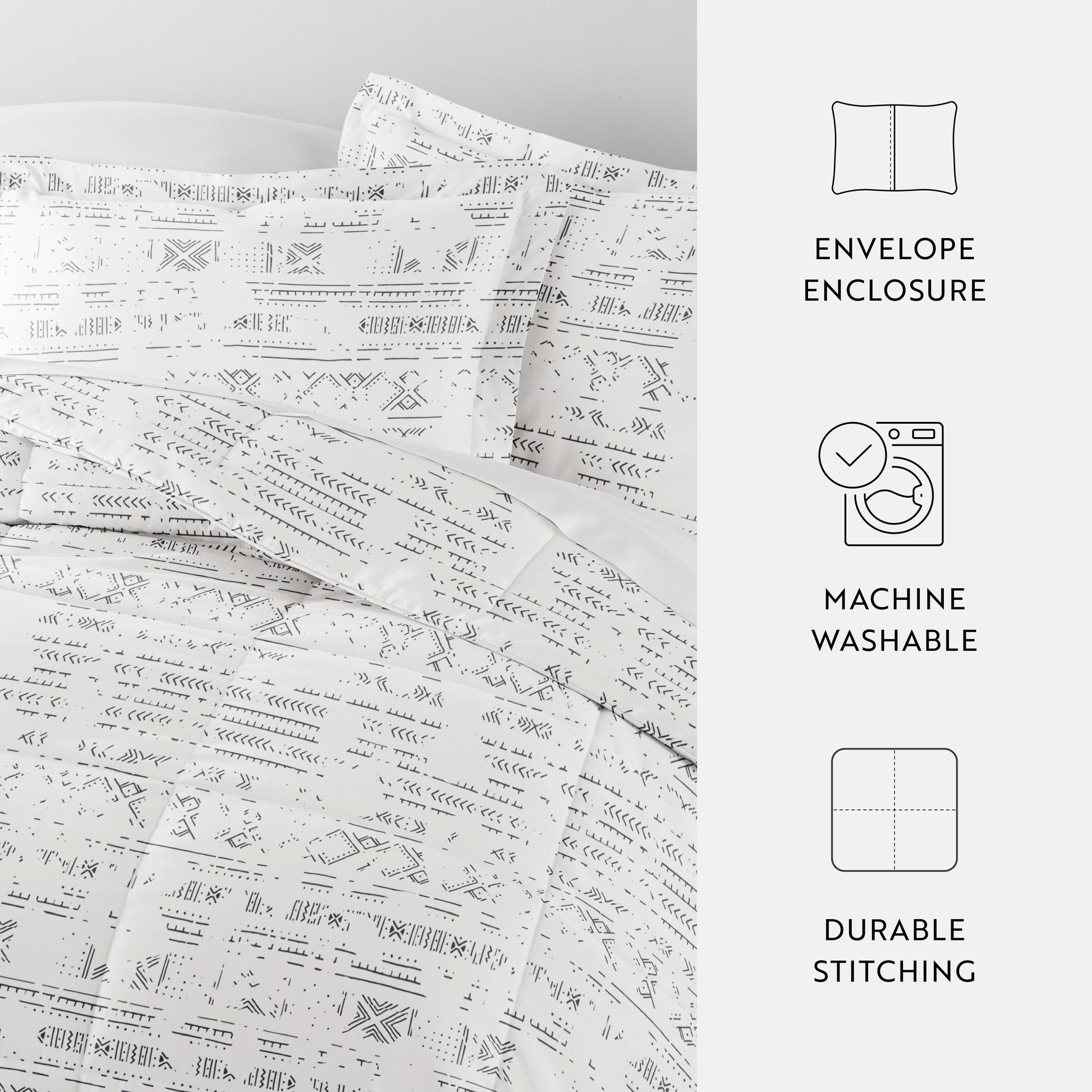 Distressed Field Patterned Down-Alternative Comforter Set