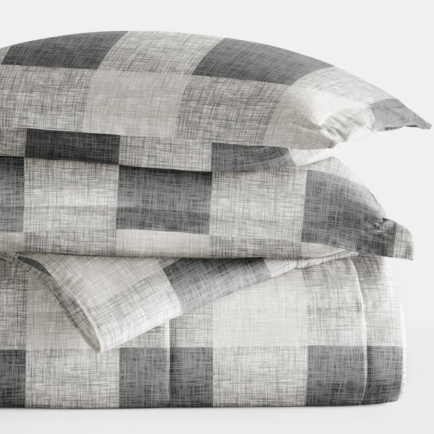 Gingham Patterned Down-Alternative Comforter Set