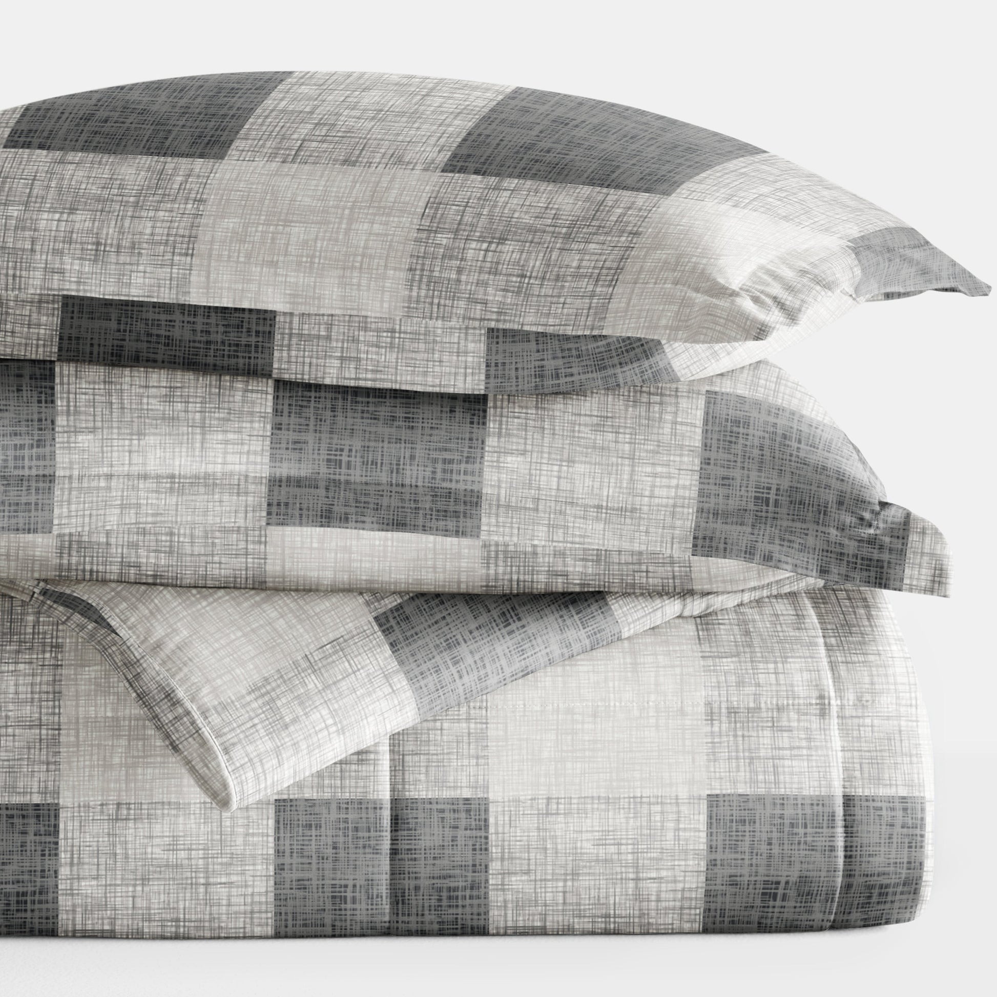 Gingham Patterned Down-Alternative Comforter Set