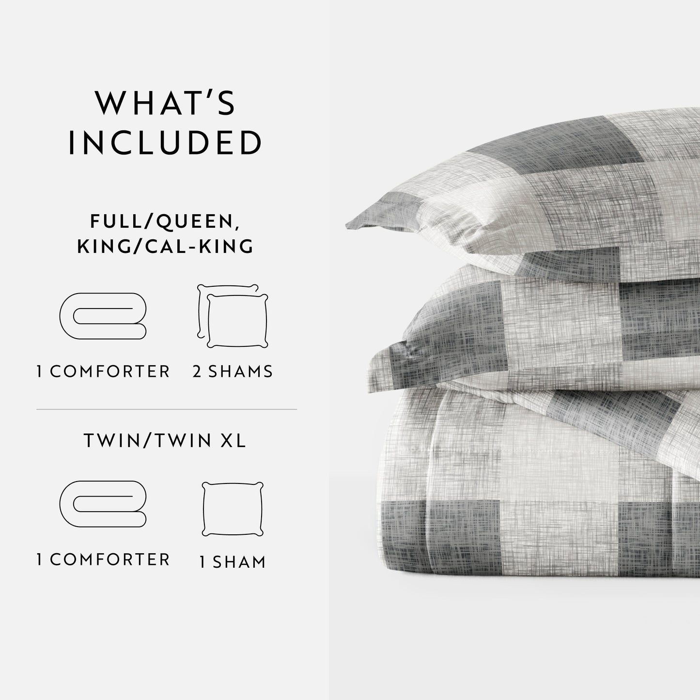 Gingham Patterned Down-Alternative Comforter Set