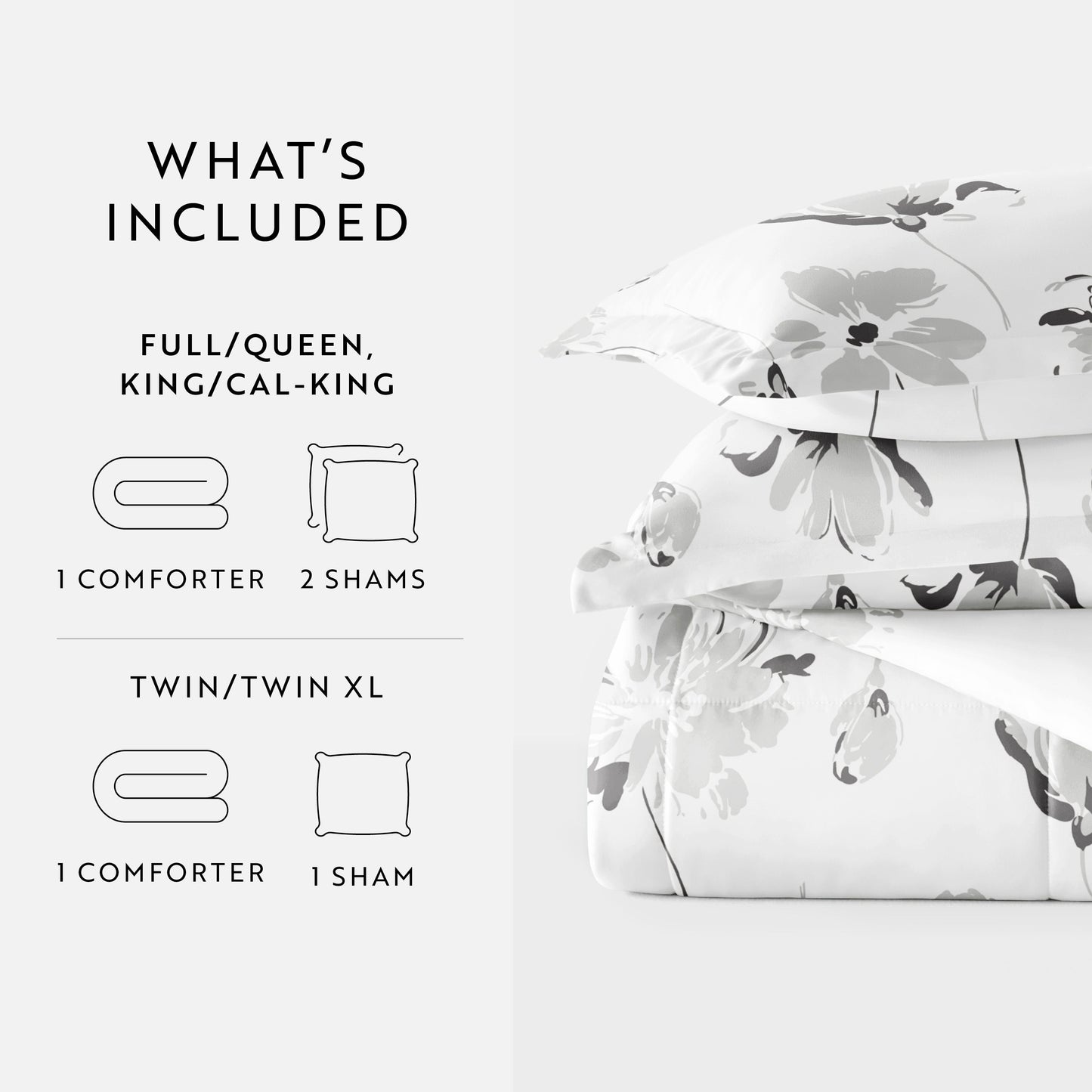 Magnolia Patterned Down-Alternative Comforter Set