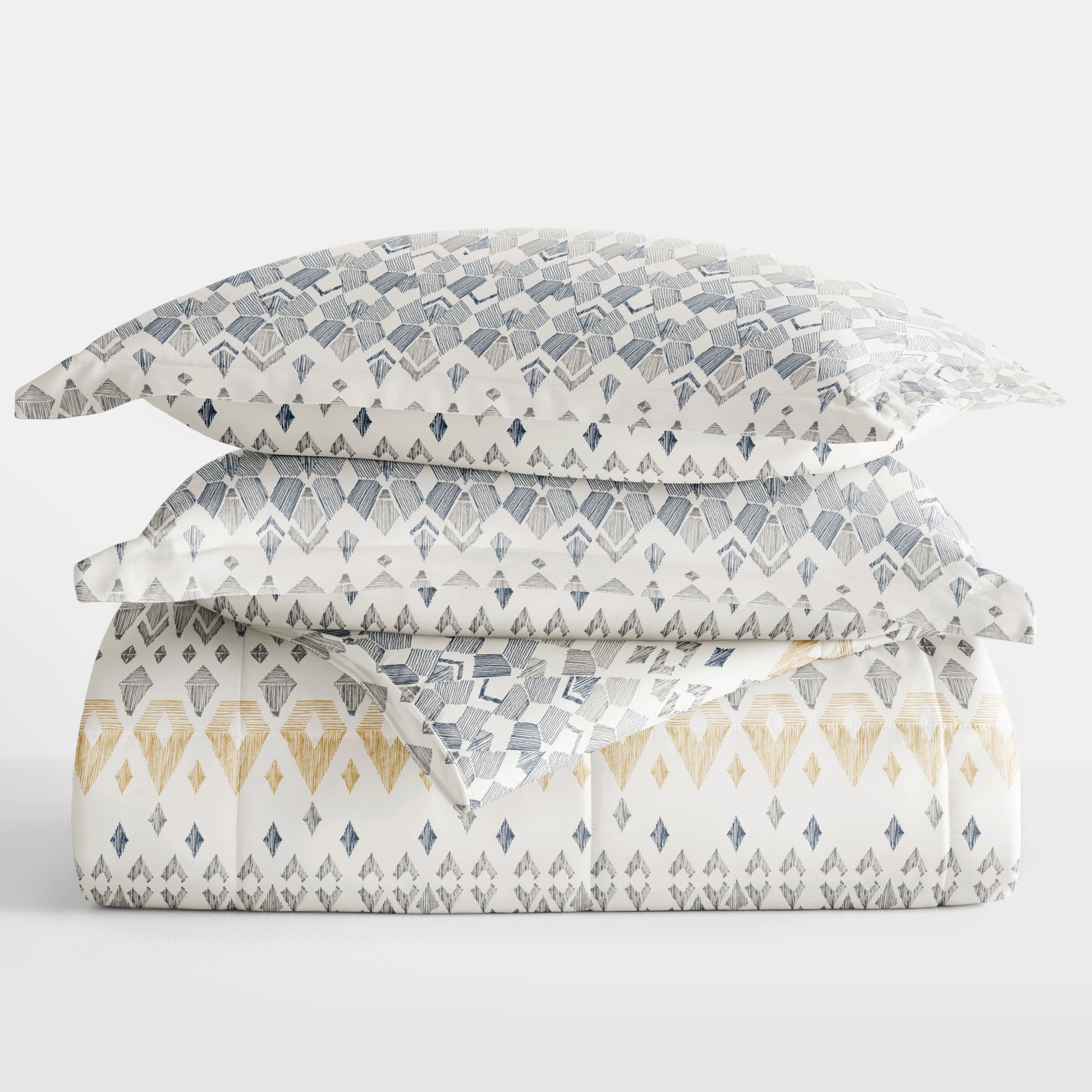 Mayan Stamp Patterned Down-Alternative Comforter Set