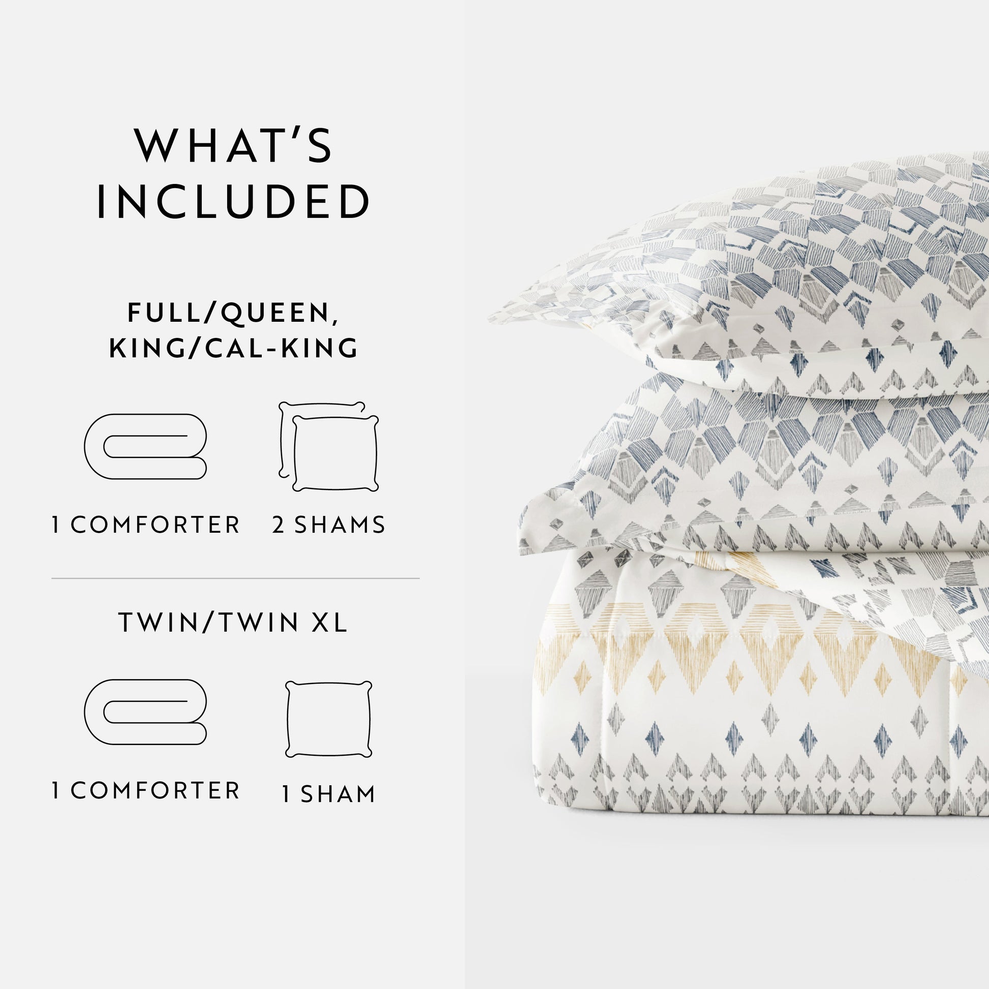 Mayan Stamp Patterned Down-Alternative Comforter Set