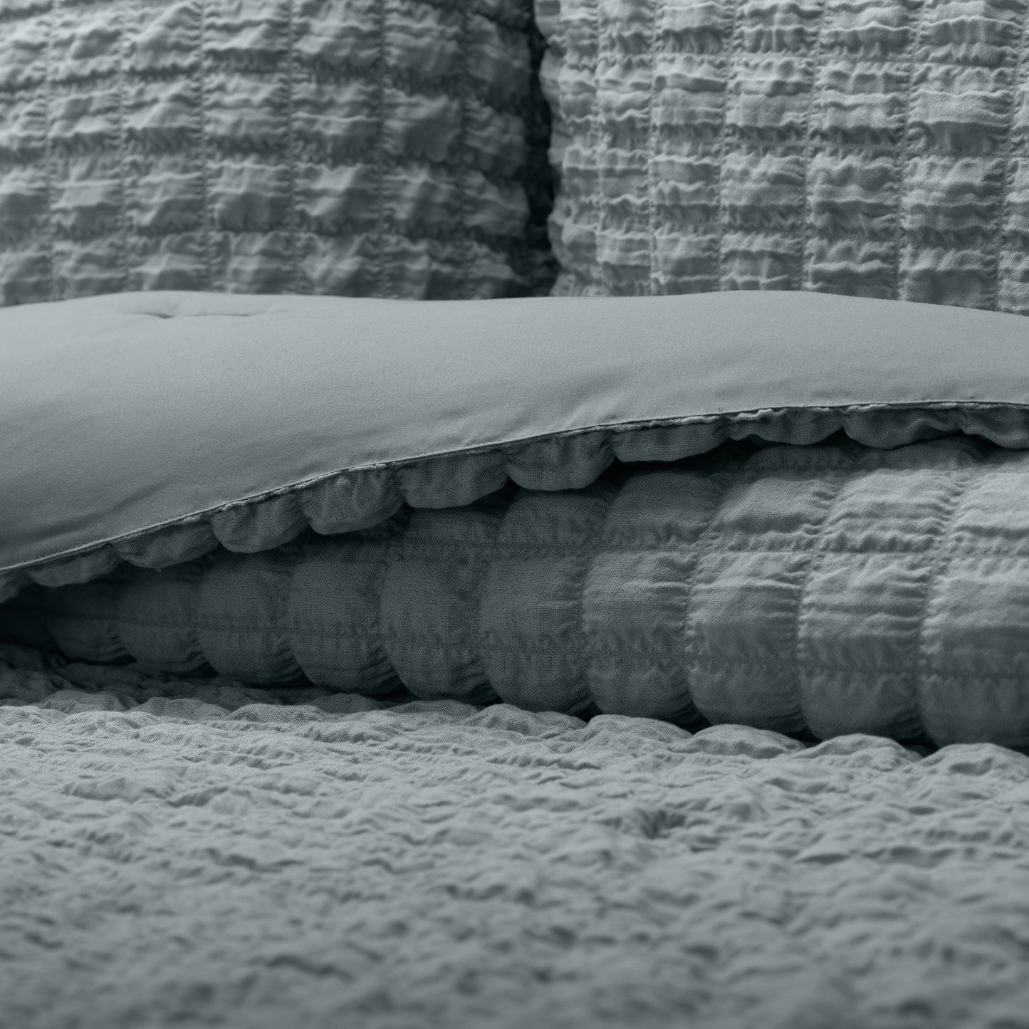 Seersucker Box Textured Down-Alternative Comforter Set