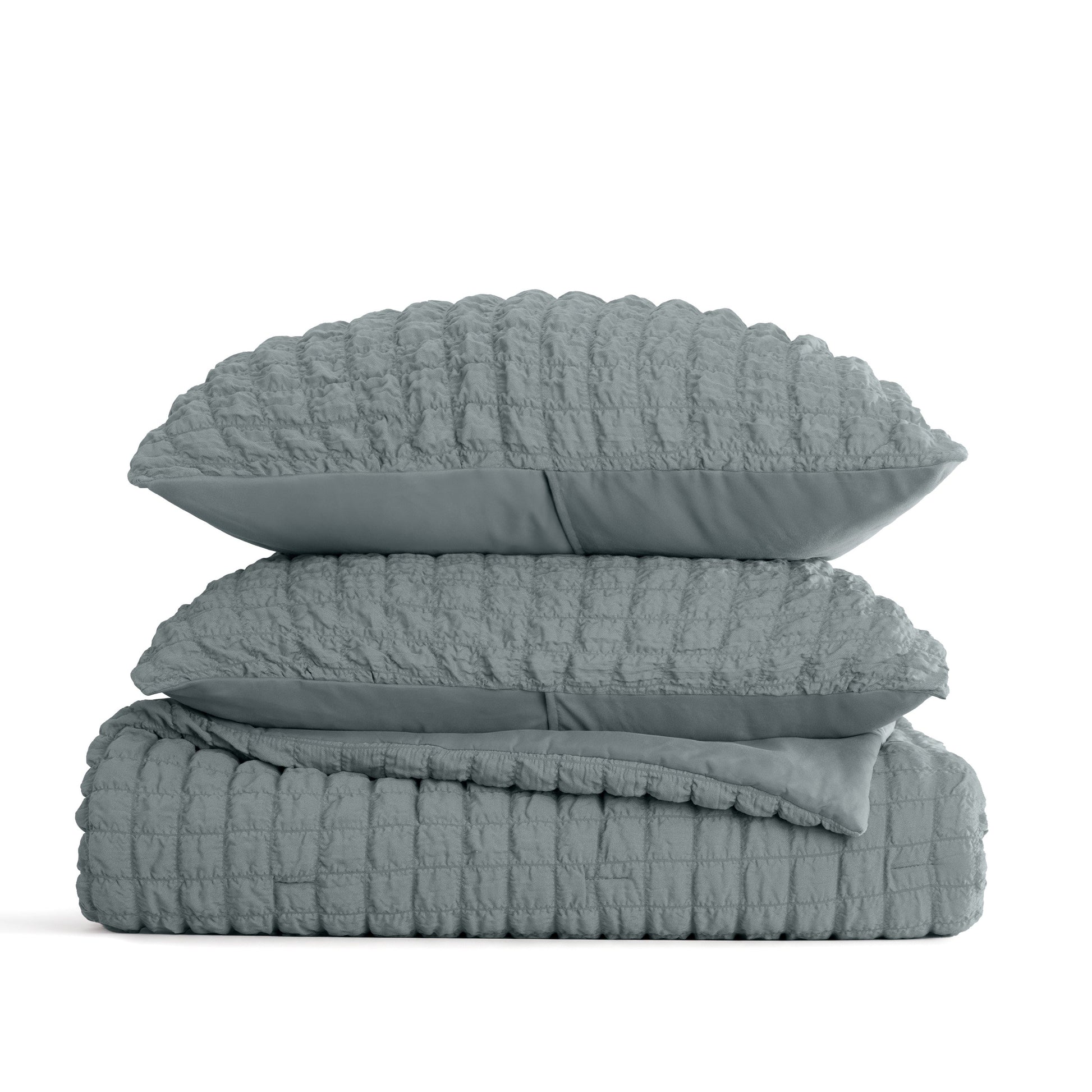 Seersucker Box Textured Down-Alternative Comforter Set