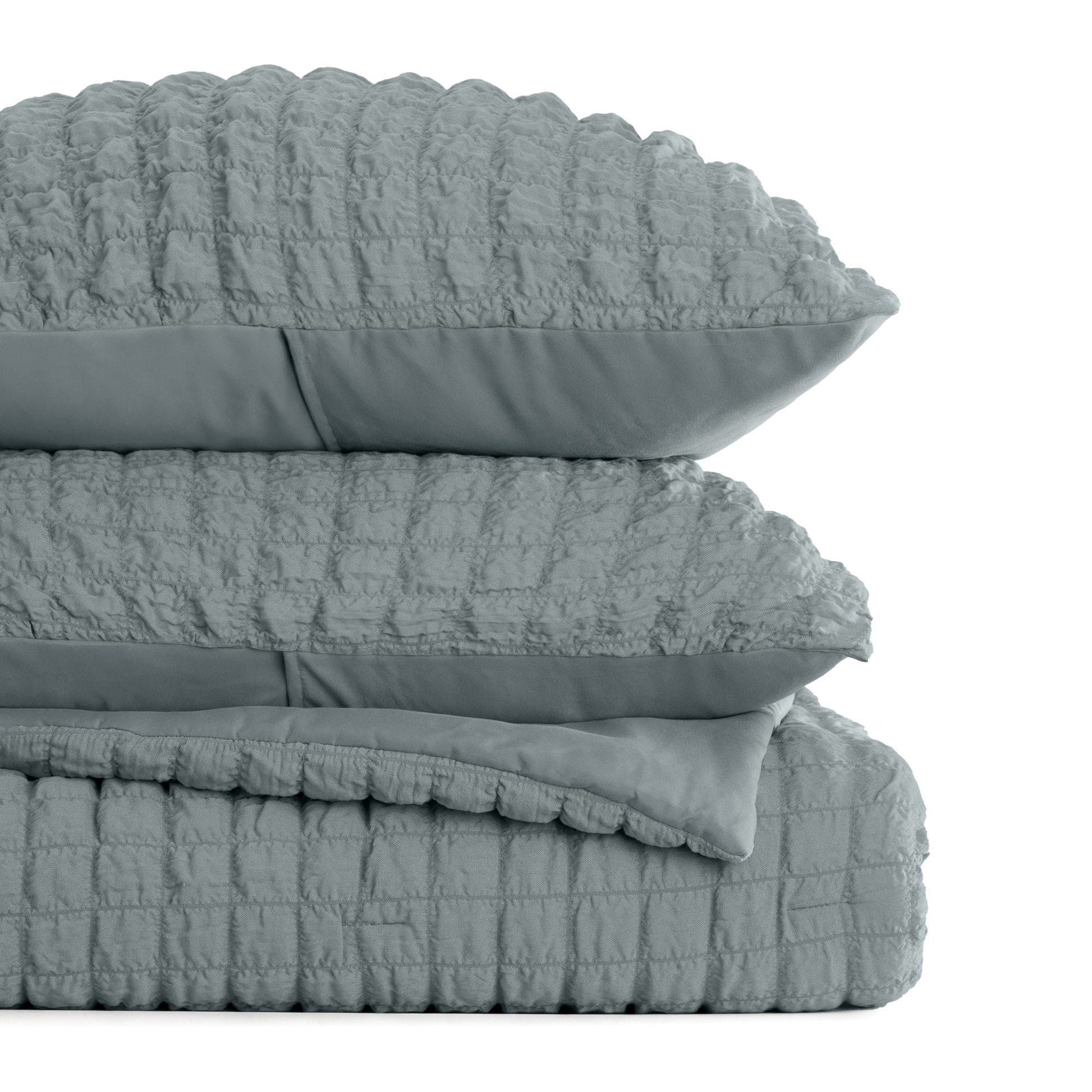 Seersucker Box Textured Down-Alternative Comforter Set