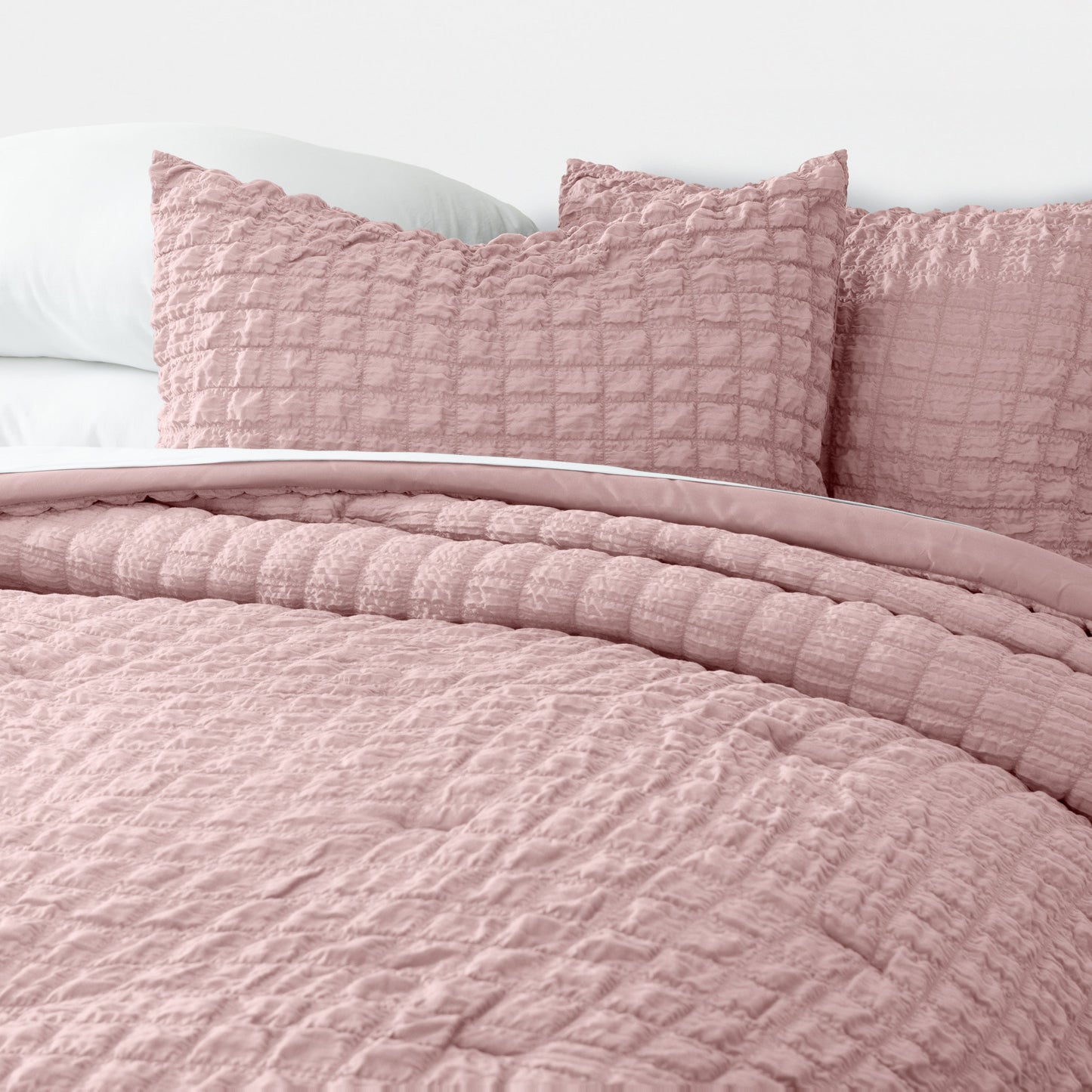 Seersucker Box Textured Down-Alternative Comforter Set