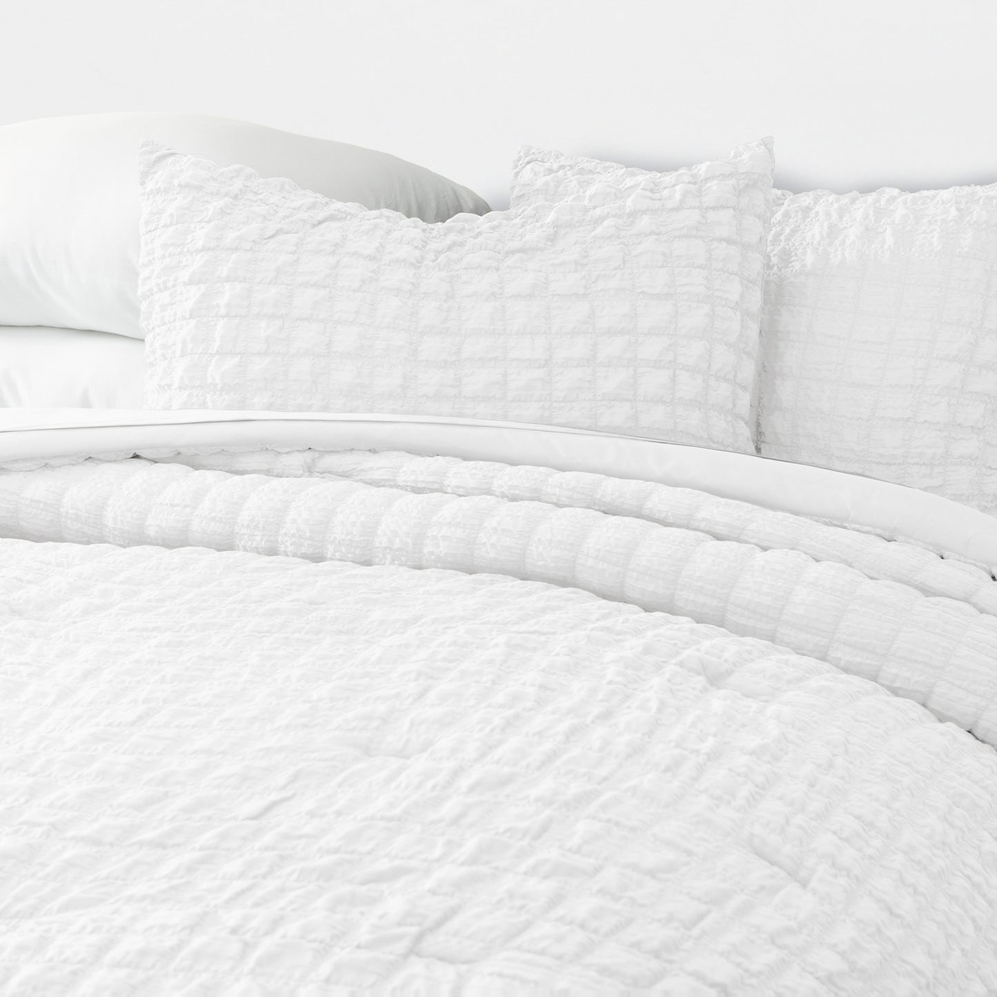Seersucker Box Textured Down-Alternative Comforter Set