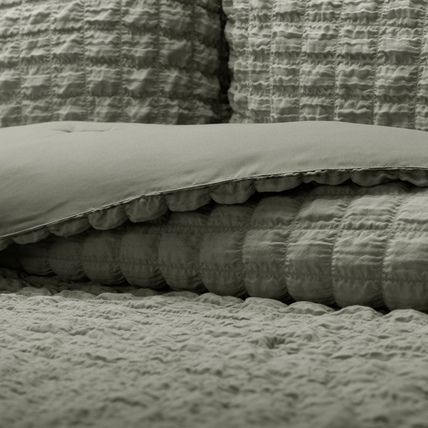 Seersucker Box Textured Down-Alternative Comforter Set