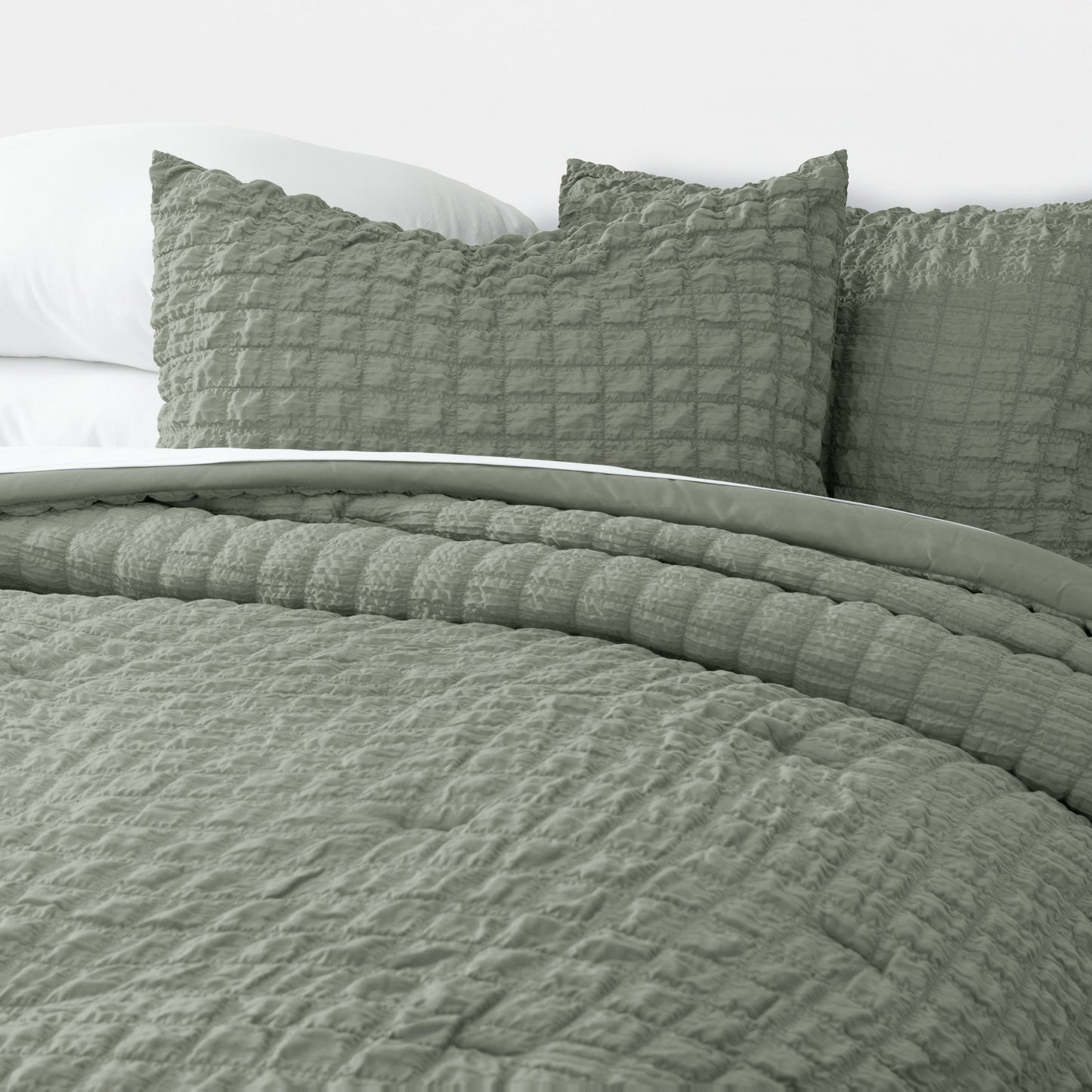 Seersucker Box Textured Down-Alternative Comforter Set