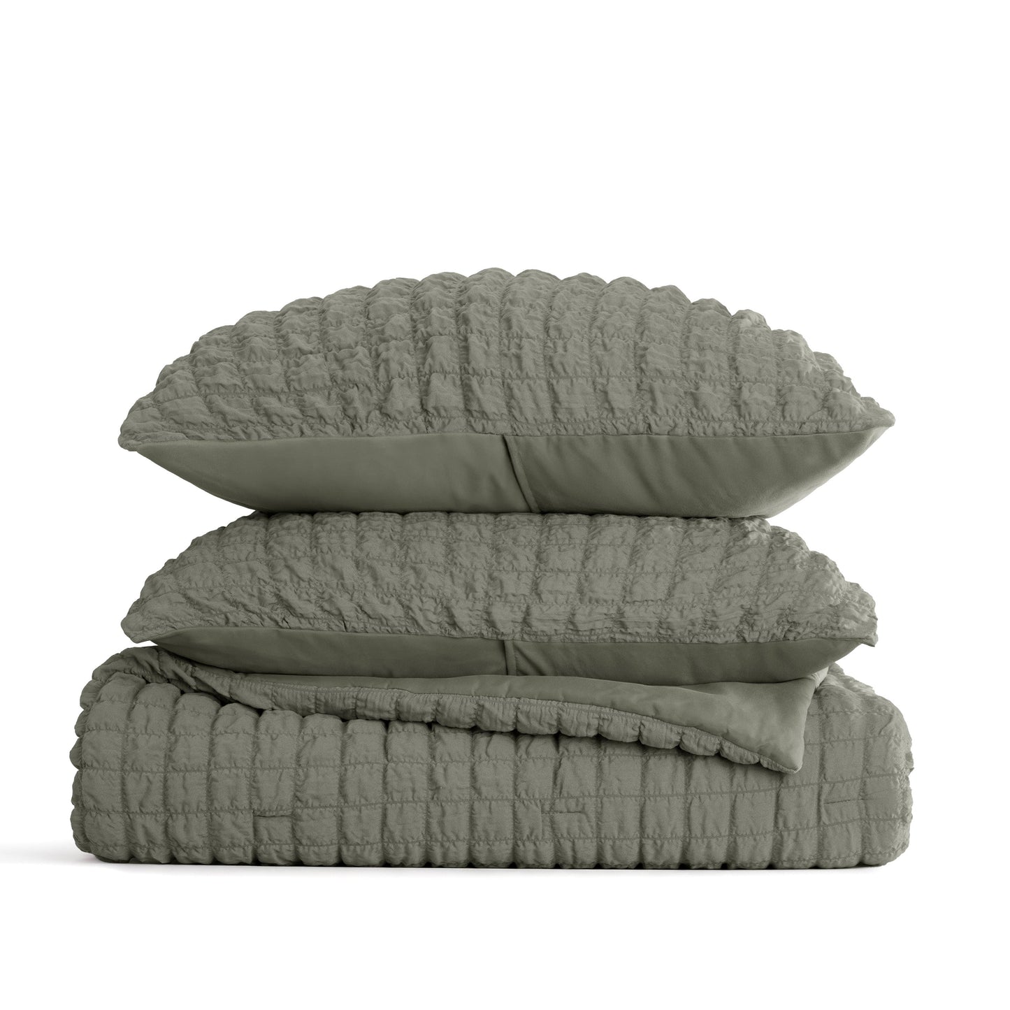 Seersucker Box Textured Down-Alternative Comforter Set
