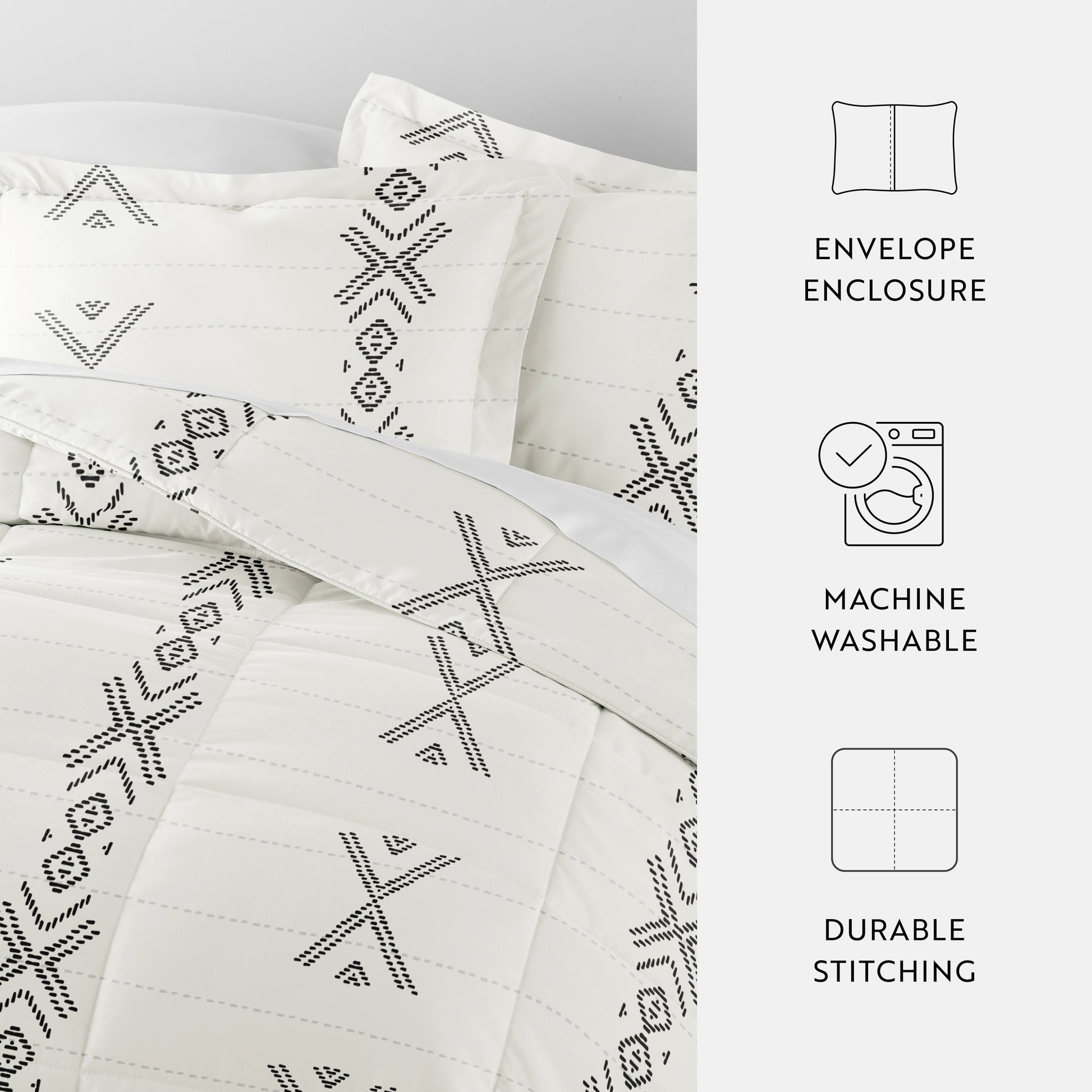 Urban Stitch Patterned Down-Alternative Comforter Set