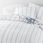 Cabbage Rose Stripe Reversible Patterned Down-Alternative Comforter Set