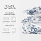 Cabbage Rose Stripe Reversible Patterned Down-Alternative Comforter Set