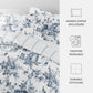 Cabbage Rose Stripe Reversible Patterned Down-Alternative Comforter Set