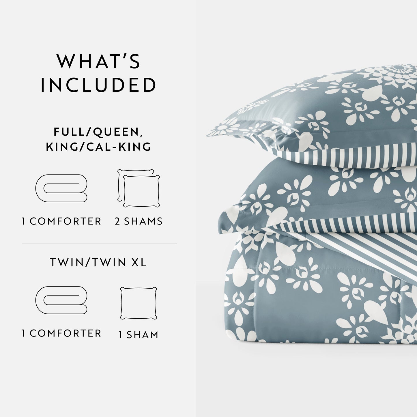 Daisy Medallion Reversible Patterned Down-Alternative Comforter Set