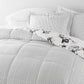 Vintage Magnolia Stripe Reversible Patterned Down-Alternative Comforter Set